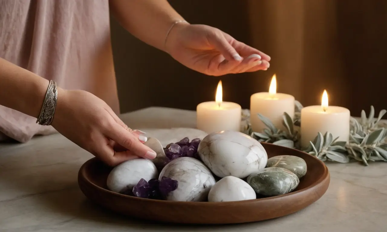 Una meditación serena con piedras y aromas