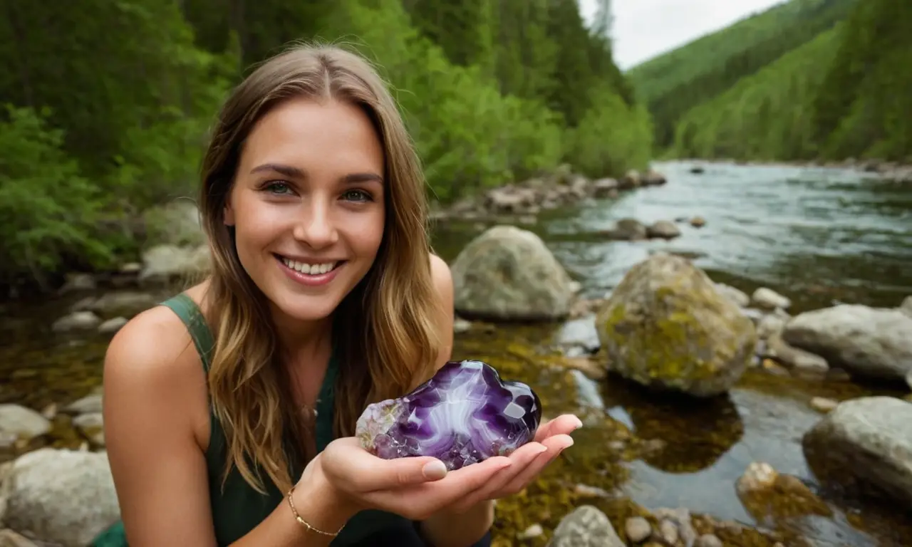 La agate irradia paz y energía curativa en un paisaje sereno