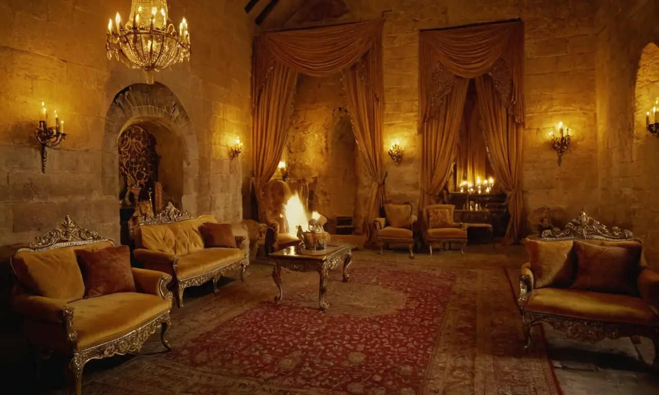 Un salón antiguo y majestuoso rebosaba de lujo y misterio