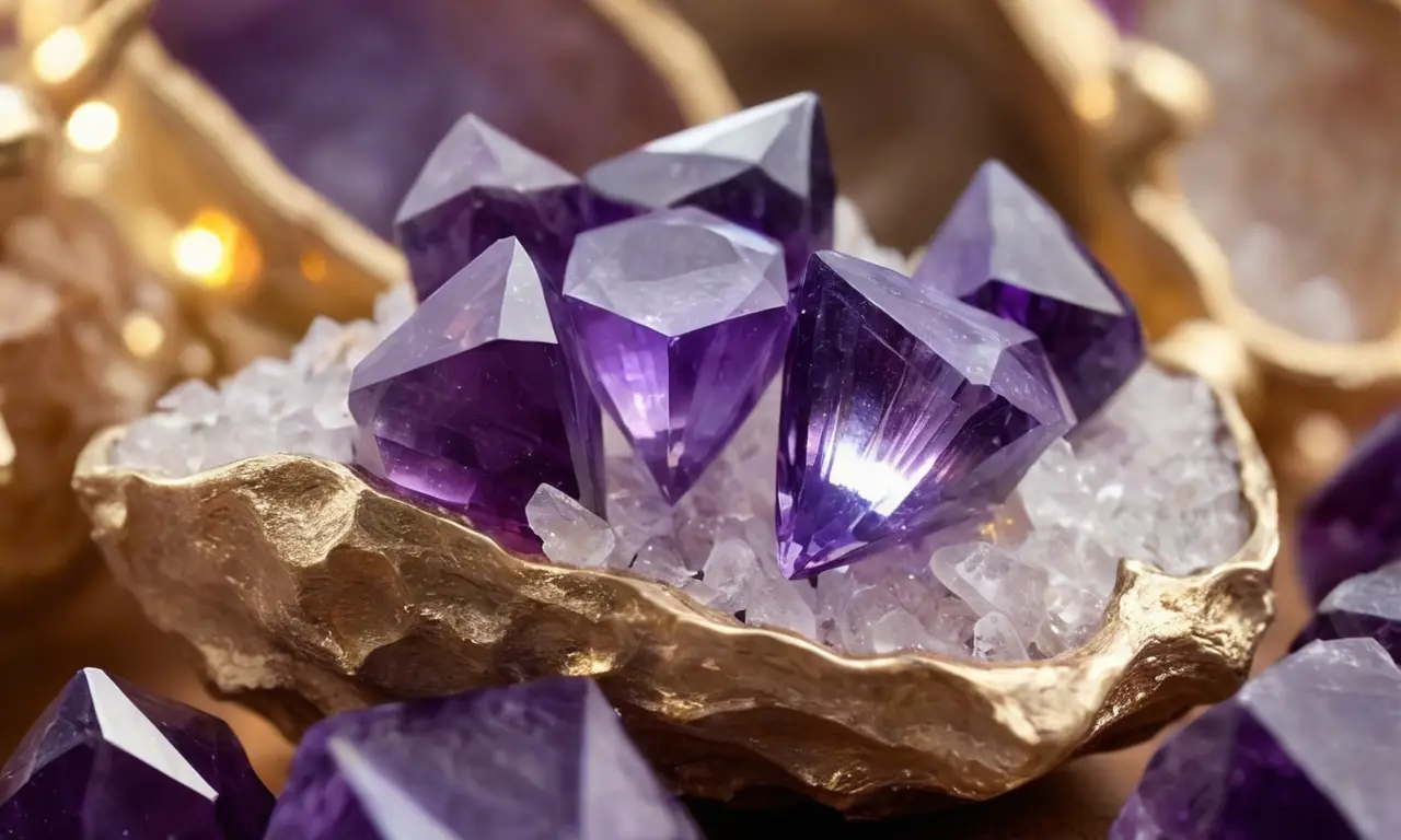 Gemas brillantes irradian energía mística y luz etérea