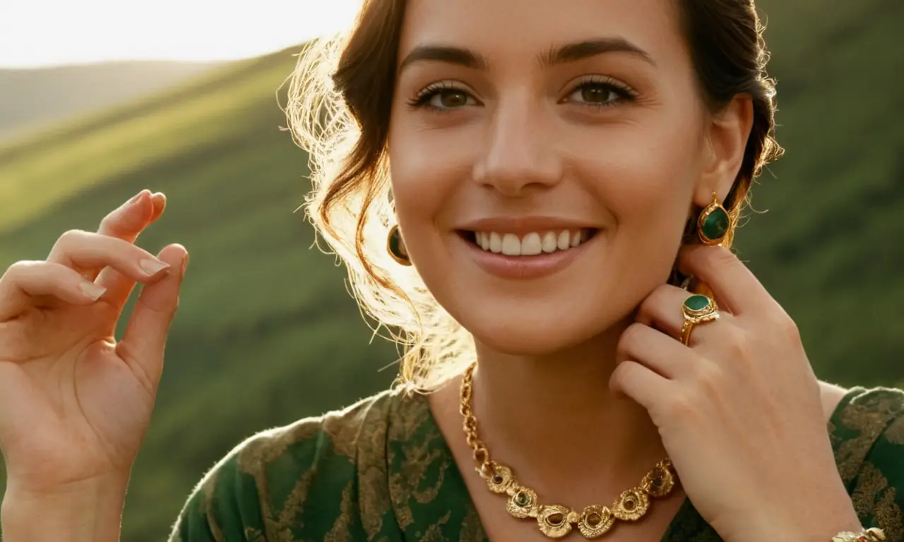 Joyas verdes esmeralda brillan bajo el sol cálido
