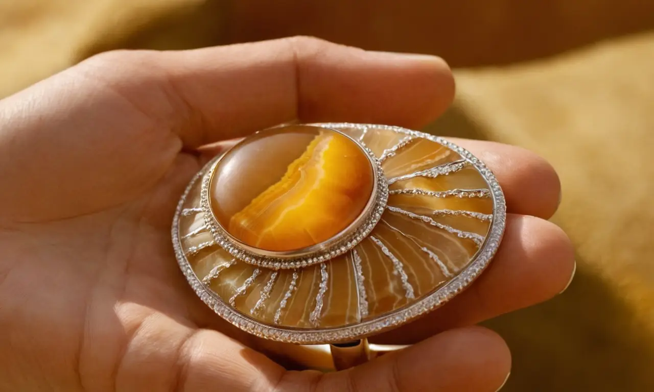 Joyas de ágata dorada irradian felicidad