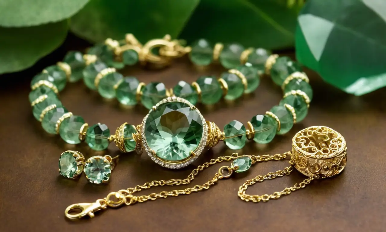Joyas de prasiolita verdes brillantes que capturan la belleza natural