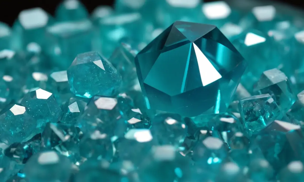 Un cristal azul profundo bajo el análisis científico