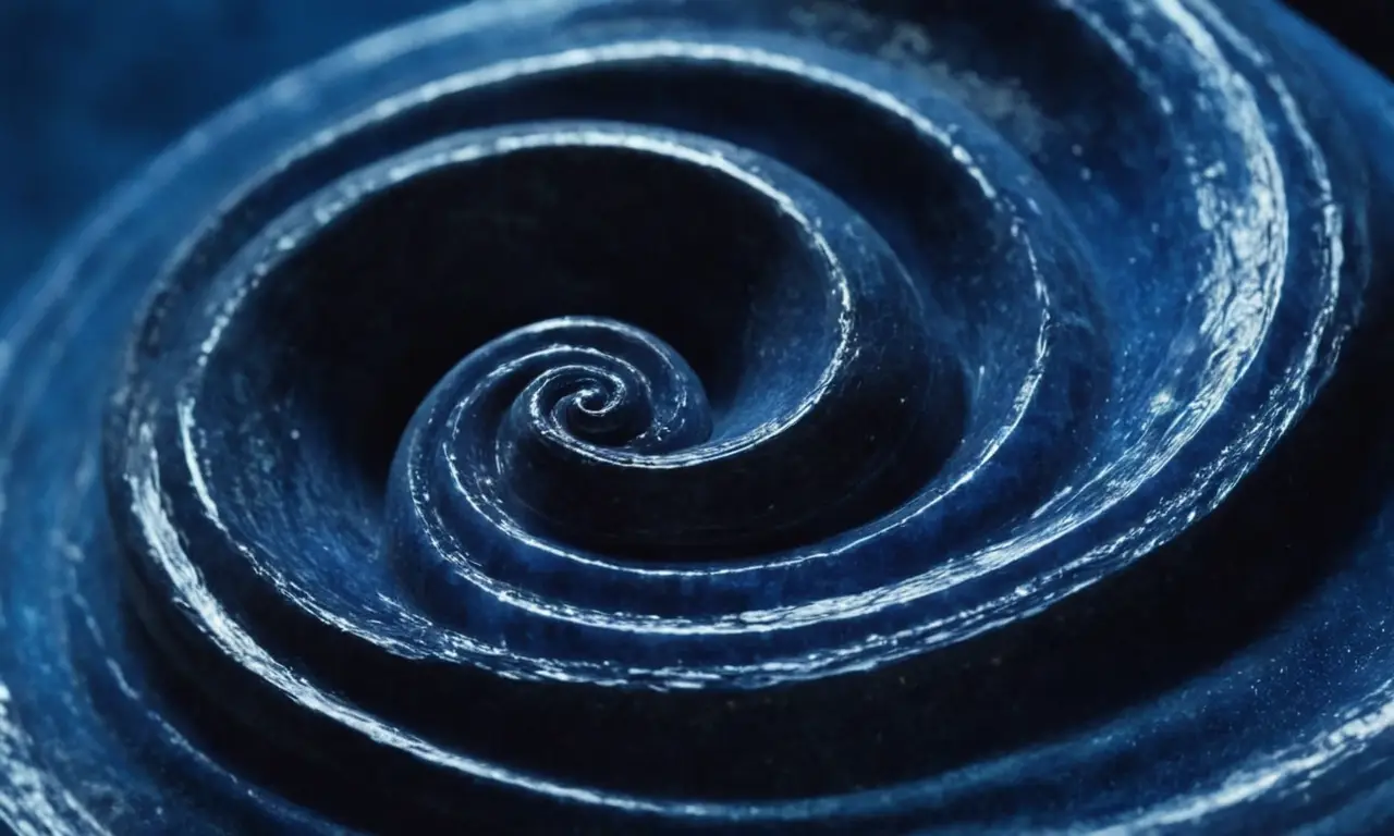 Una piedra azul profunda irradia sabiduría cósmica y paz