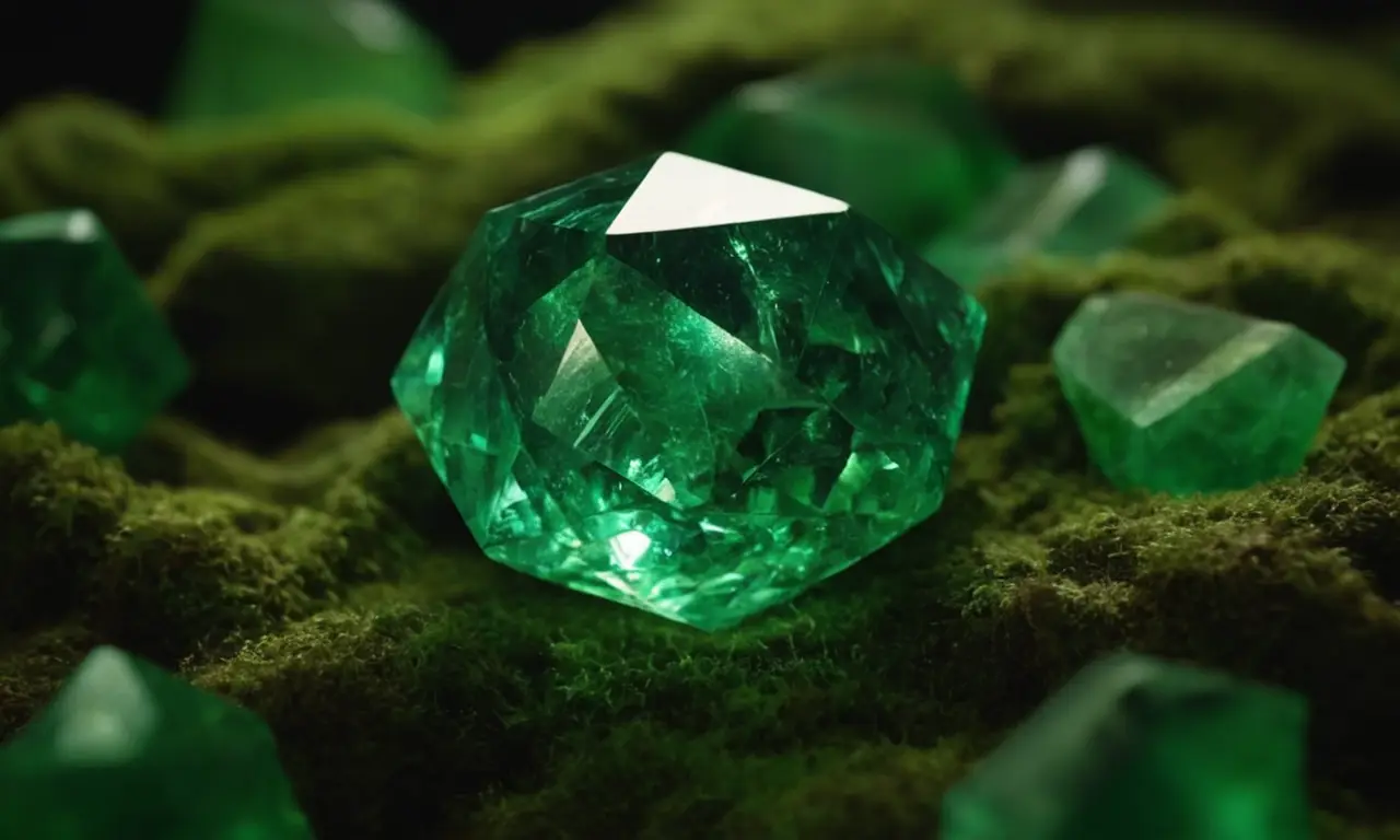 Un cristal antiguo y mágico irradia energía cósmica