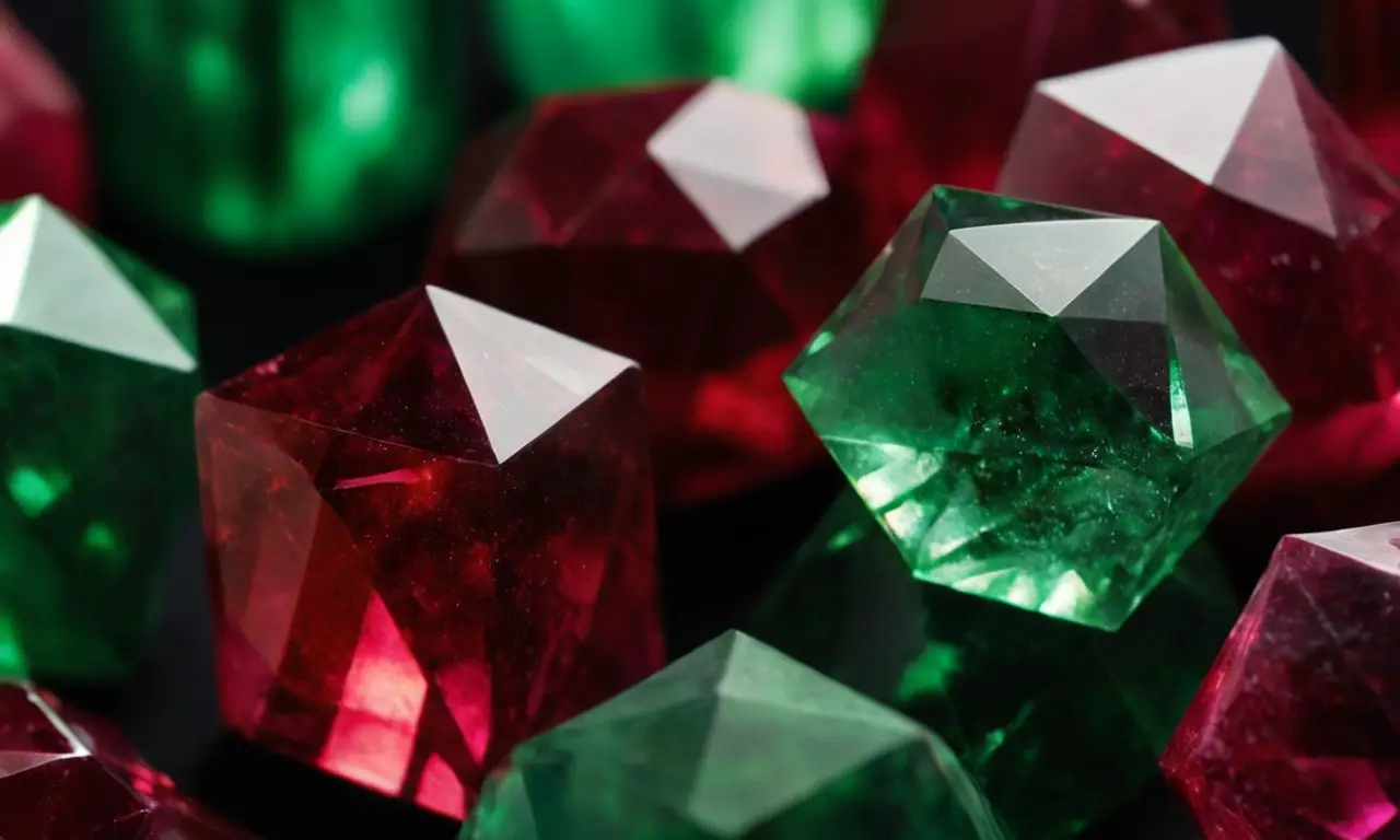Un zaisita verde esmeralda con inclusiones rubí y textura natural