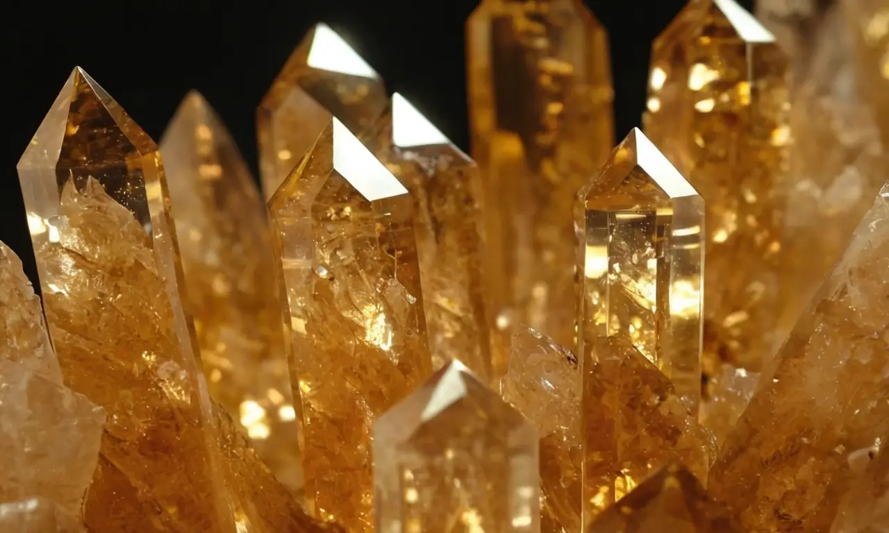 Cristales de cuarzo brillantes y elegantes