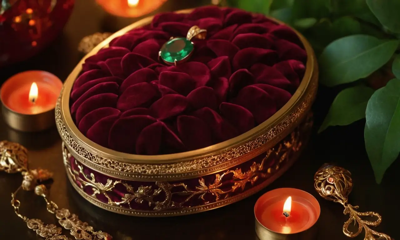 Una caja de joyas antigua irradia lujo y belleza