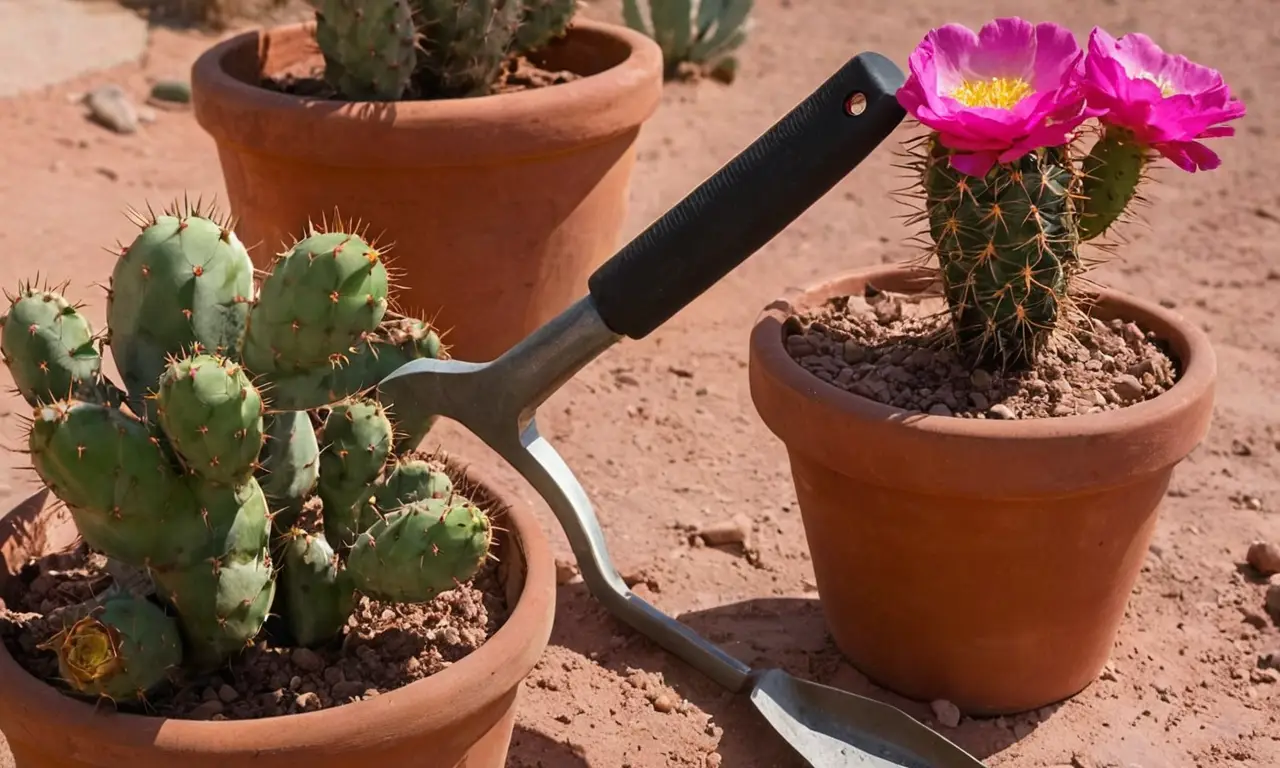 Un jardín desértico florece con cuidado y belleza