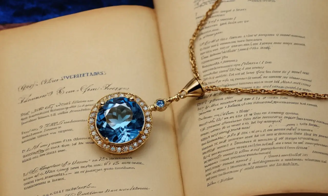 Un anillo y un collar de piedras preciosas brillan en una escena científica