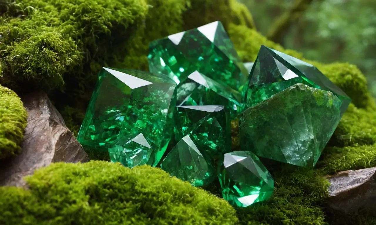 Cristales verdes esmeralda irradian belleza natural