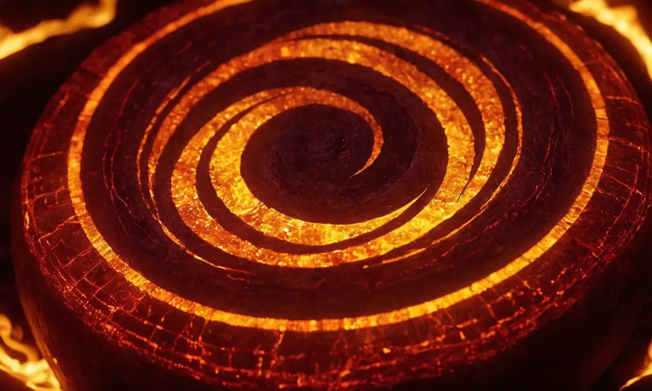 Una piedra mágica con detalles vibrantes y misteriosos